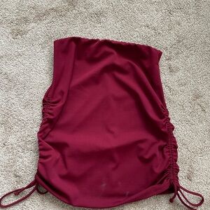 Windsor Burgundy Skirt with Ruched Detail